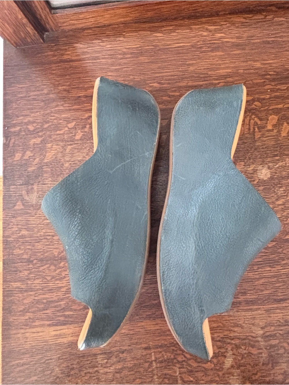 Kork-Ease Teal Leather Slide Mules - Picture 3 of 7